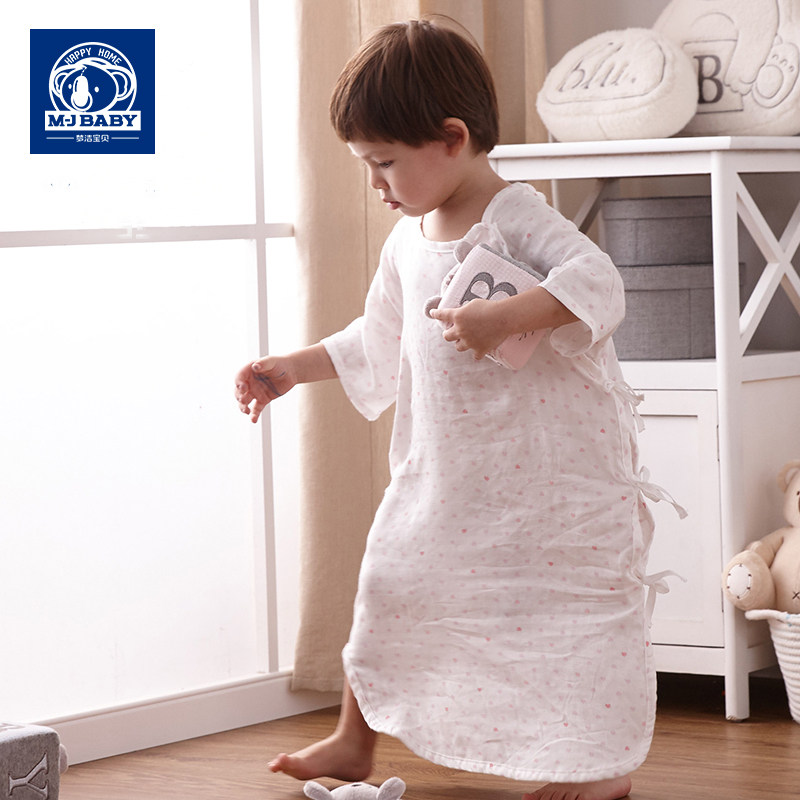 Mengjie baby combed cotton jacquard baby sleeping bag summer thin section newborn growth sleeping bag children's anti-kick quilt