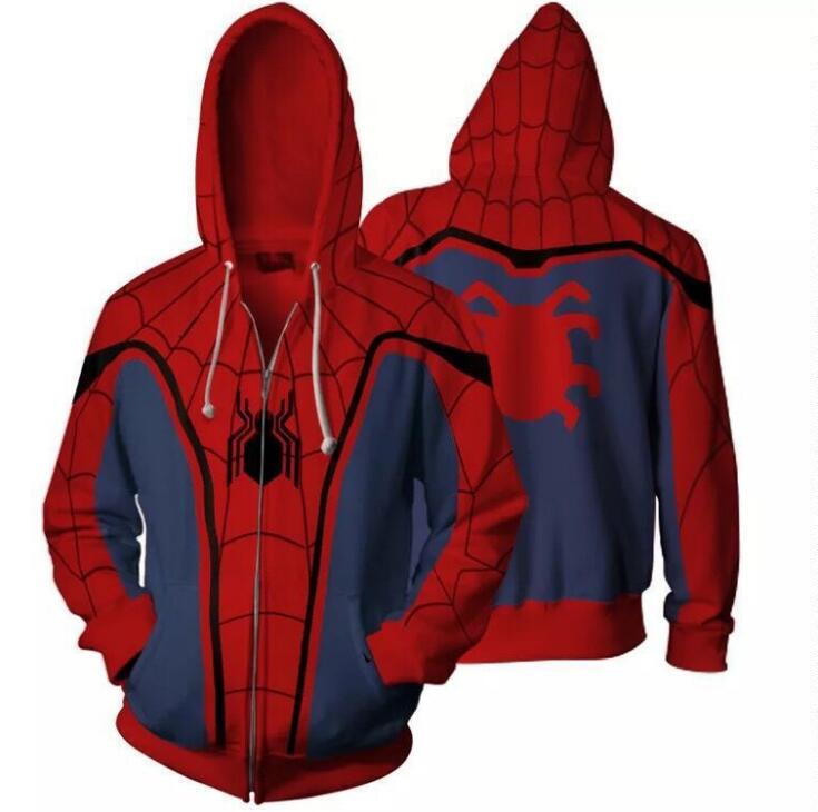 Marvel Hero Spiderman 3D Sweatshirt Hooded Cardigan Zipper Jacket Cosplay