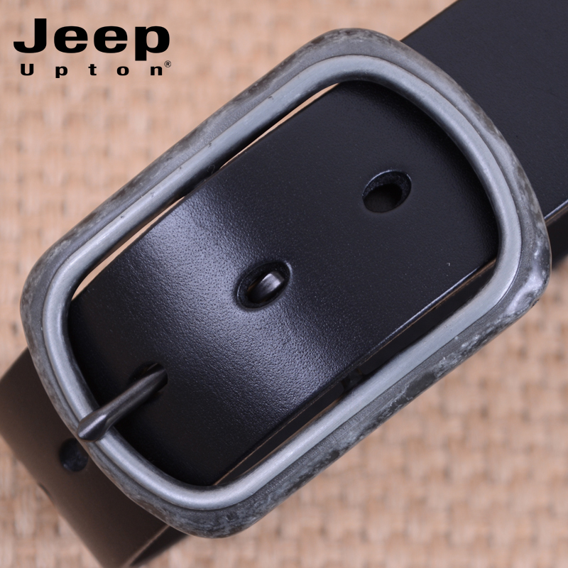 JEEP belt leather men's head layer pure cowhide JEEP belt single layer cowhide Joker buckle belt