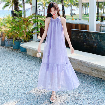 Women's clothing/women's boutique dress 2025 summer other/other18-29 years old polyester solid color korean style hanging