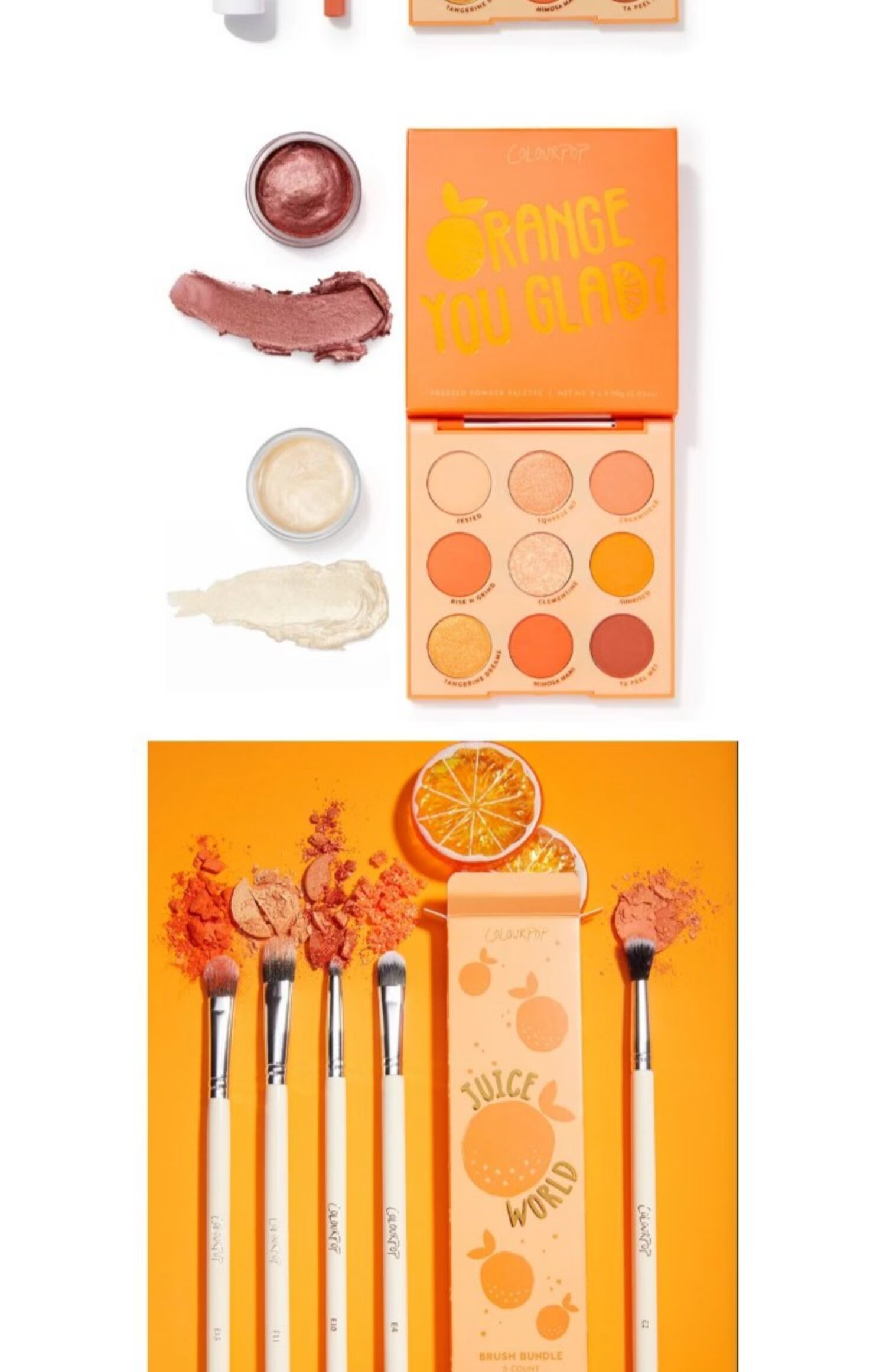 Colourpop Chính hãng New Nine Color Eyeshadow Palette Orange Orange Orange Pearlescent Matte Eyeshadow Brush - Bóng mắt bảng mắt etude house