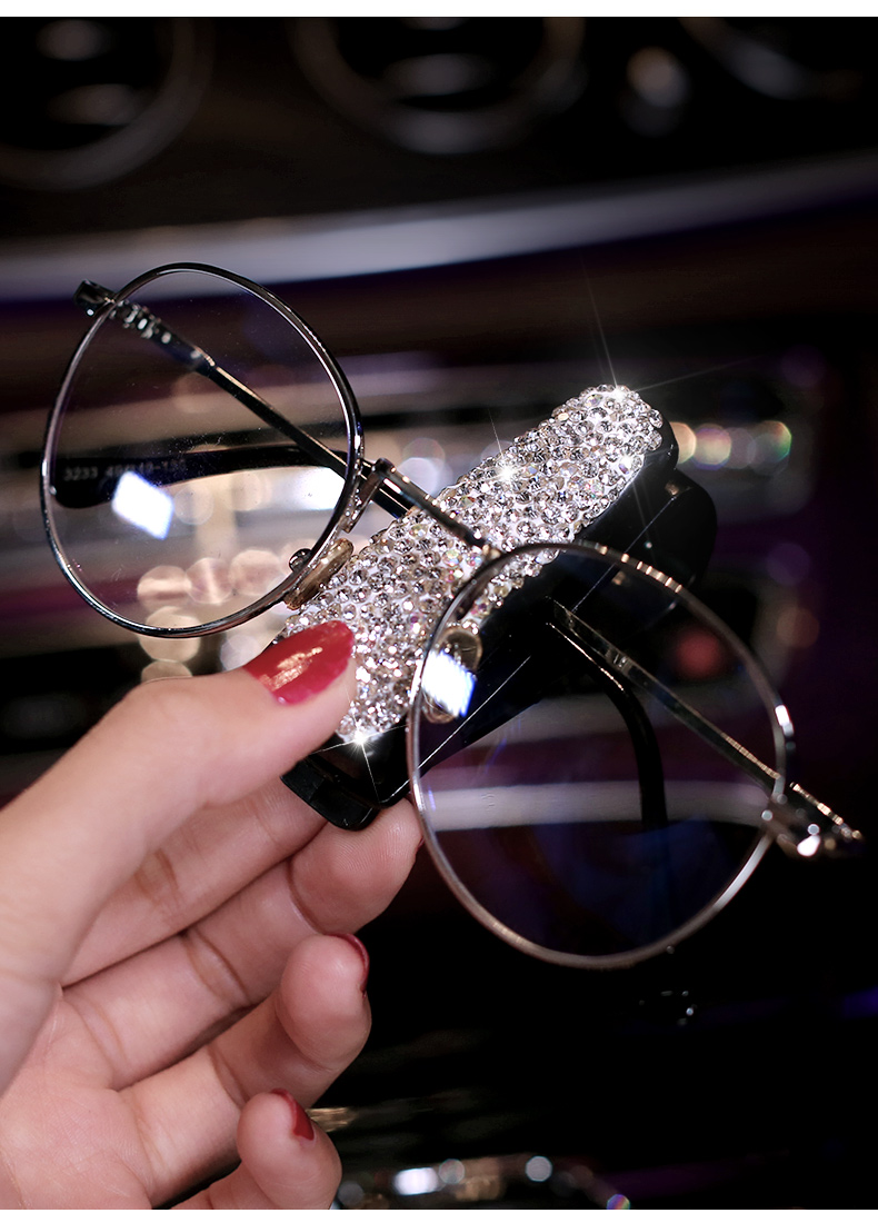 Xe kính kẹp kim cương dễ thương đa chức năng giấy clip xe ô tô nội thất chống nắng kính râm khung nữ - Kính khung kính cận nam
