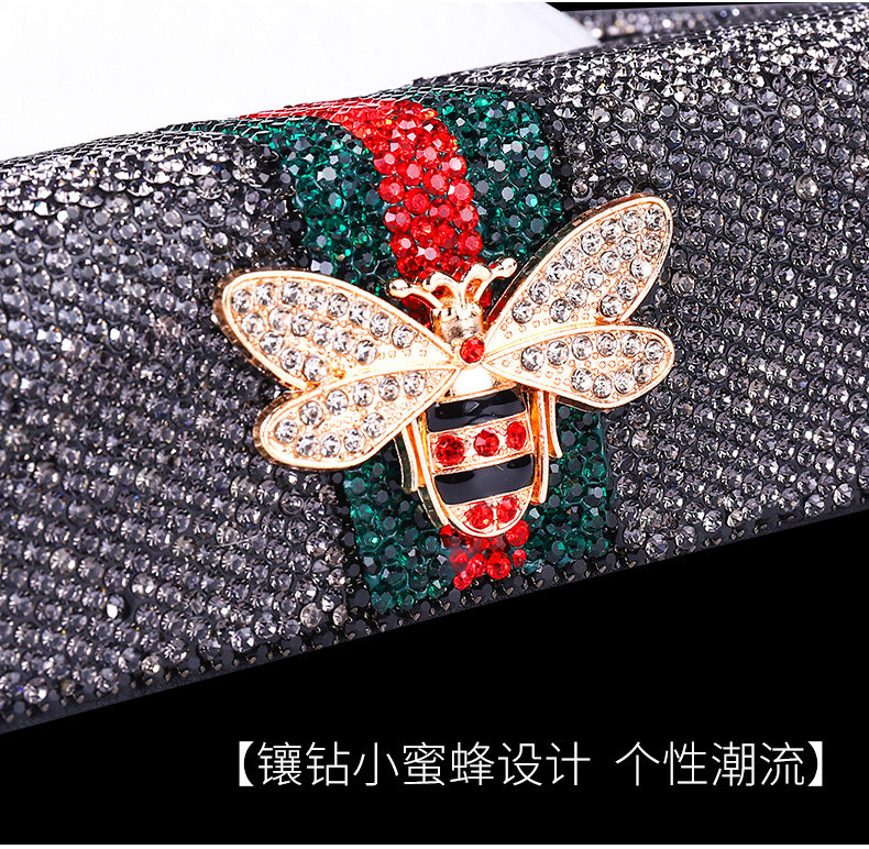 Car Paper Box Seat Type Car Tissue Box High-grade Leather Diamond Bee Tissue Box Creative Car Interior