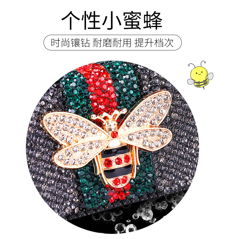 Car Paper Box Seat Type Car Tissue Box High-grade Leather Diamond Bee Tissue Box Creative Car Interior
