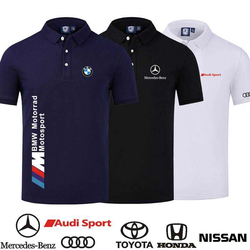 BMW Mercedes Audi polo shirt men's 2022 summer famous car BMW4s shop work clothes tooling short-sleeved t-shirt customization