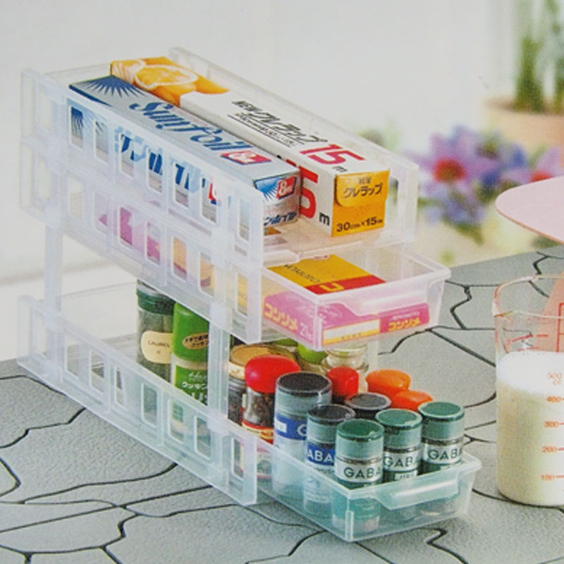 Japan imports SANADA Refrigerator Containing shelf Shelf Desktop Finishing Stratix Storage storage containing box