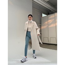 MARYME Fall and Winter Classic White Hand Wool Coat Wools in the Middle Temperance White Handy Coat