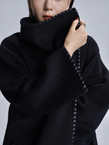 Marymes heavy hand - made sheep skin with loose cashmere wool double - sided coat