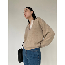 Maryme early autumn new topper girl 2022 classic POLO coloured cashmere knitting shirt long sleeve female