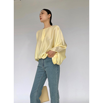 MaryME2021 Summer Hardy Silk Lantern Sleeve Smooth Silk Shirt Premium Design Sense