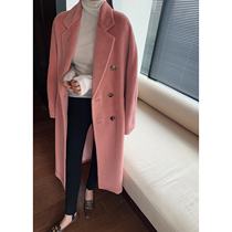 MARYME2021 winter New Peru Suli alpaca double-breasted coat Albanian long coat