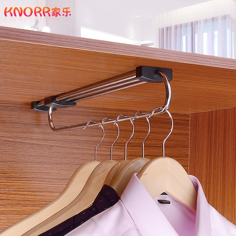 Phần cứng tủ quần áo dày, móc treo quần áo cloakroom, đầu kéo tải quần áo đường sắt, đẩy và kéo móc kính thiên văn - Buồng