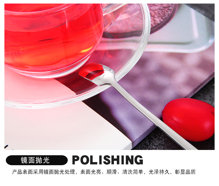 Thép không gỉ 304 dài thanh muỗng dài tay cầm cà phê khuấy thìa Pudding thìa cốc tráng miệng thìa nhỏ - Cà phê phin pha cafe đẹp