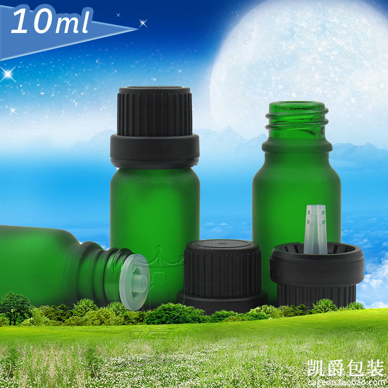 Keron green frosted glass essential oil bottle 10ml upmarket Germany big head lid drop bottle essential oil Bottles Empty Bottle