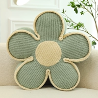 Синяя подушка, увеличенная толщина, в цветочек