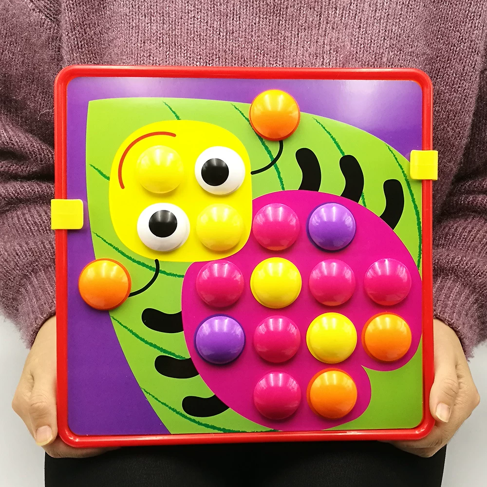 Pinspace Button Mushrooms Nails Matching Mosaic Pegboard Toy
