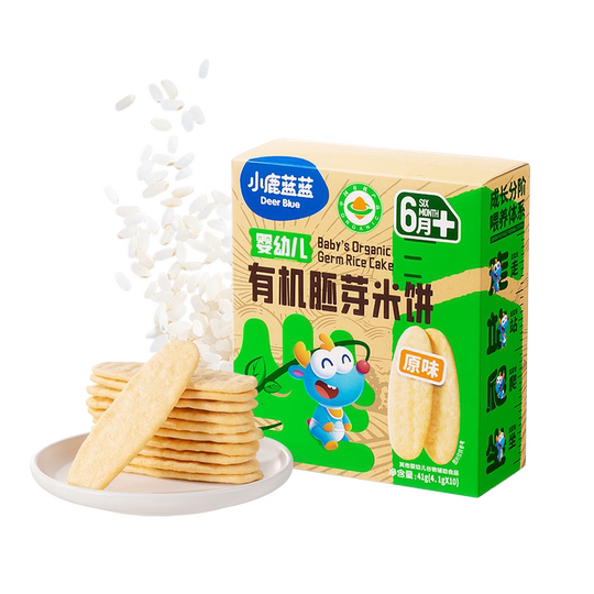 Little Deer Lanlan Organic Germ Rice Cakes for Infants and Young Children over 6 Months Old, No Added Sugar, Baby Snacks, Teething Biscuits