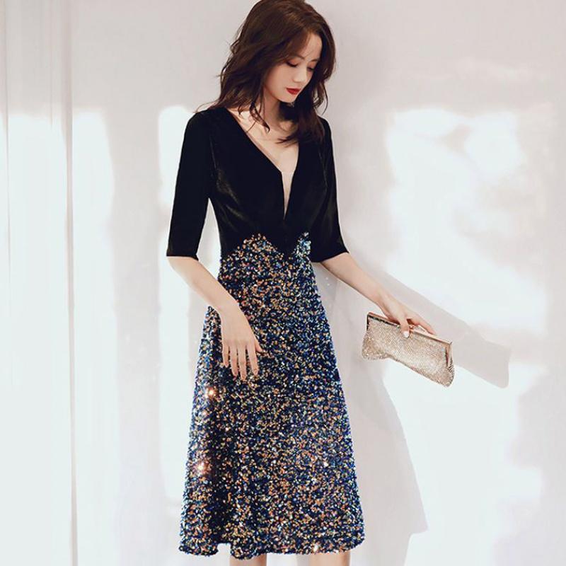 Petite Black Evening Dress for Women, High-End 2024 Summer New Style, Mid-Length for Birthday Parties, Niche Design, Nightclub Petite Black Evening Dress for Women, High-End 2024 Summer New Style, Mid-Length for Birthday Parties, Niche Design, Nightclub