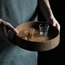 Combined research round tea tray solid wood pallet hand for a day-style floral wood teak teak teak