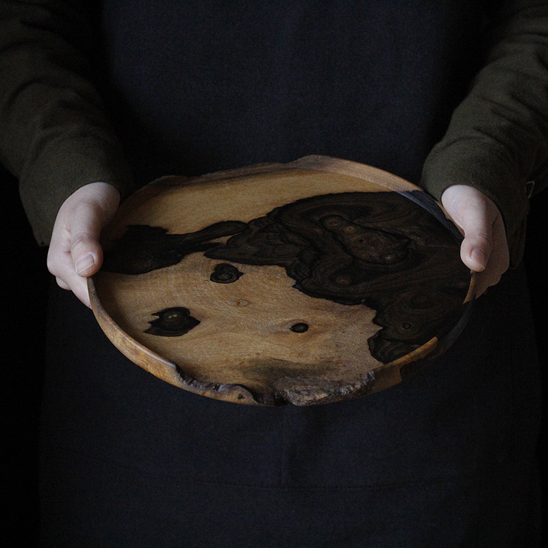 The Heist Tomatoes Wood Tea Tray Nursery Tray Fruit Tray Containing the date-style Silent Remnant of the Meimwood Writers' Hand for Solitary Taster