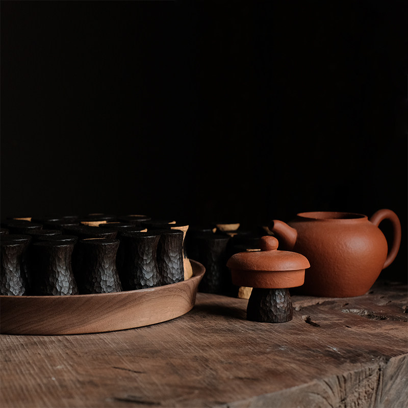 Hexing Research New new purple sandalwood cover set handmade cover tea ceremony zero with tea pet to play with small things