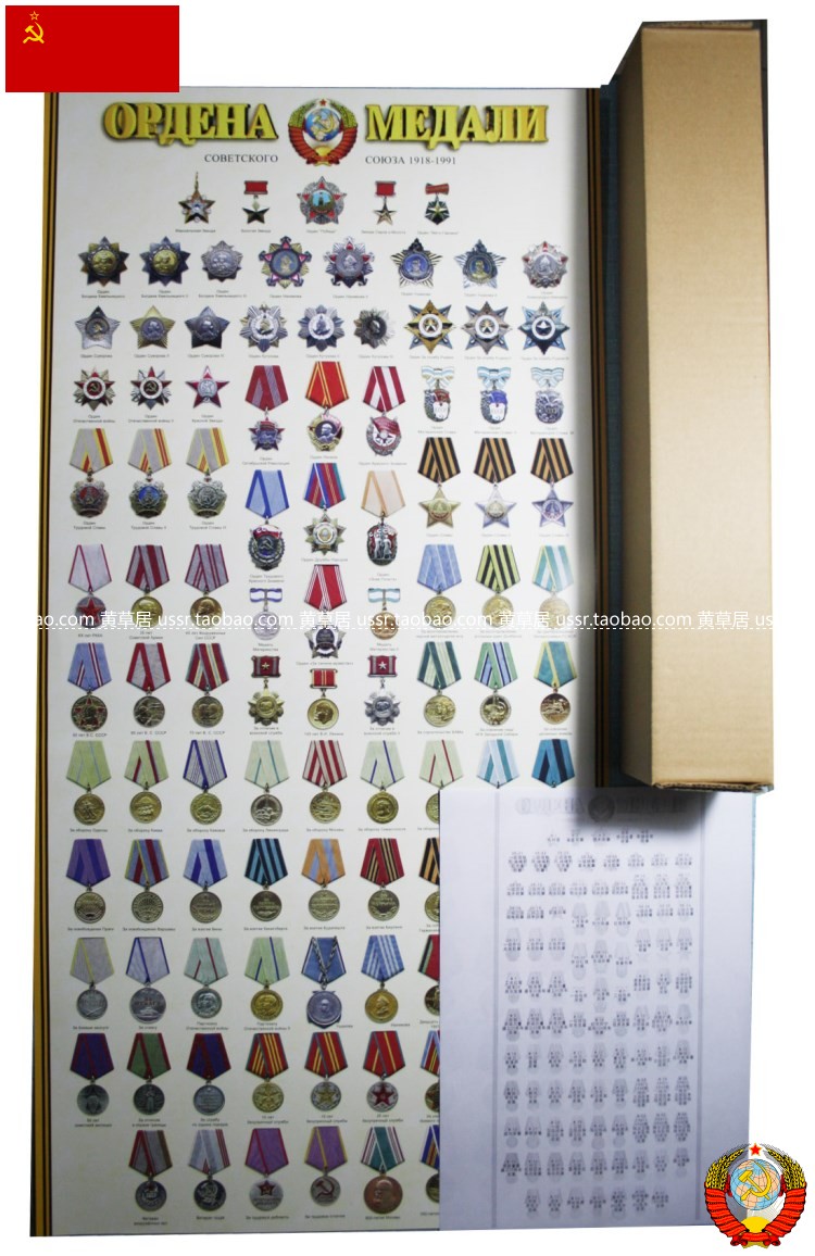 Russian original Soviet Medal of the Order of the Soviet Union Medal of the Bronze Version of Paper Dramatic Color Wall Chart-Taobao