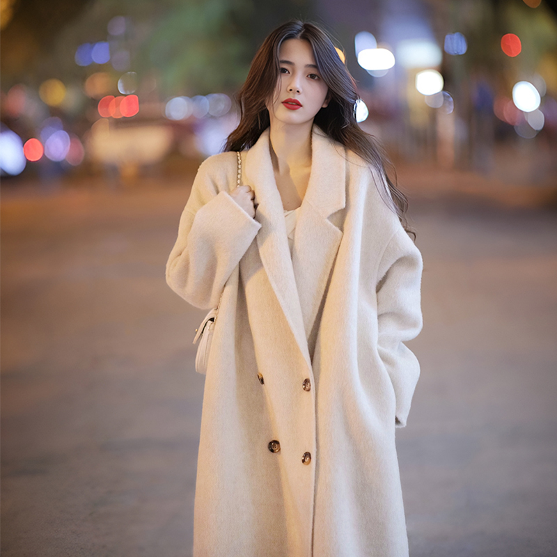 2026 New Autumn and Winter Double-Sided Wool Coat for Women, Mid-Length, Loose-Fitting, Korean Style Cocoon-Shaped Woolen Coat 2026 New Autumn and Winter Double-Sided Wool Coat for Women, Mid-Length, Loose-Fitting, Korean Style Cocoon-Shaped Woolen Coat