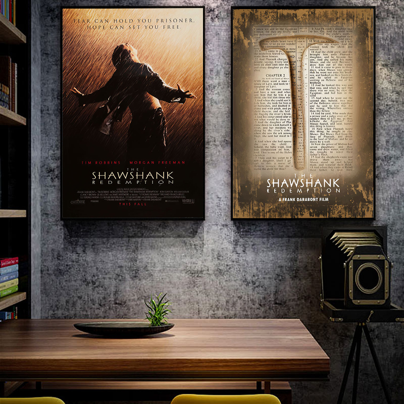 The Shawshank Redemption Poster Decorative Painting Inspirational Classic Movie Private Theater Bedroom Hanging Painting Bar Mural