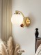 Modern Minimalist All-Copper Wall Lamp, Mid-Century Style, Fully Enclosed Bedroom Bedside Corridor Aisle Creative Spherical Decorative Lamp
