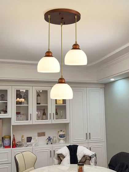 2026 New All-Copper Mid-Century Style Restaurant Chandelier, Classical Chinese Three-Head Home Dining Room French Retro Lighting Fixture