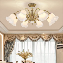 All-Copper European-Style Living Room Chandelier, American Modern French-Style Grand Classical Bedroom Ceiling Lamp, Jade, Zhongshan Lighting Fixtures