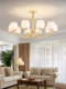 American-Style Chandelier, All-Copper Living Room Lamp, Modern, Simple and Elegant, European-Style, French-Style, Cream-Style, Light Luxury Bedroom and Dining Room Lighting Fixtures