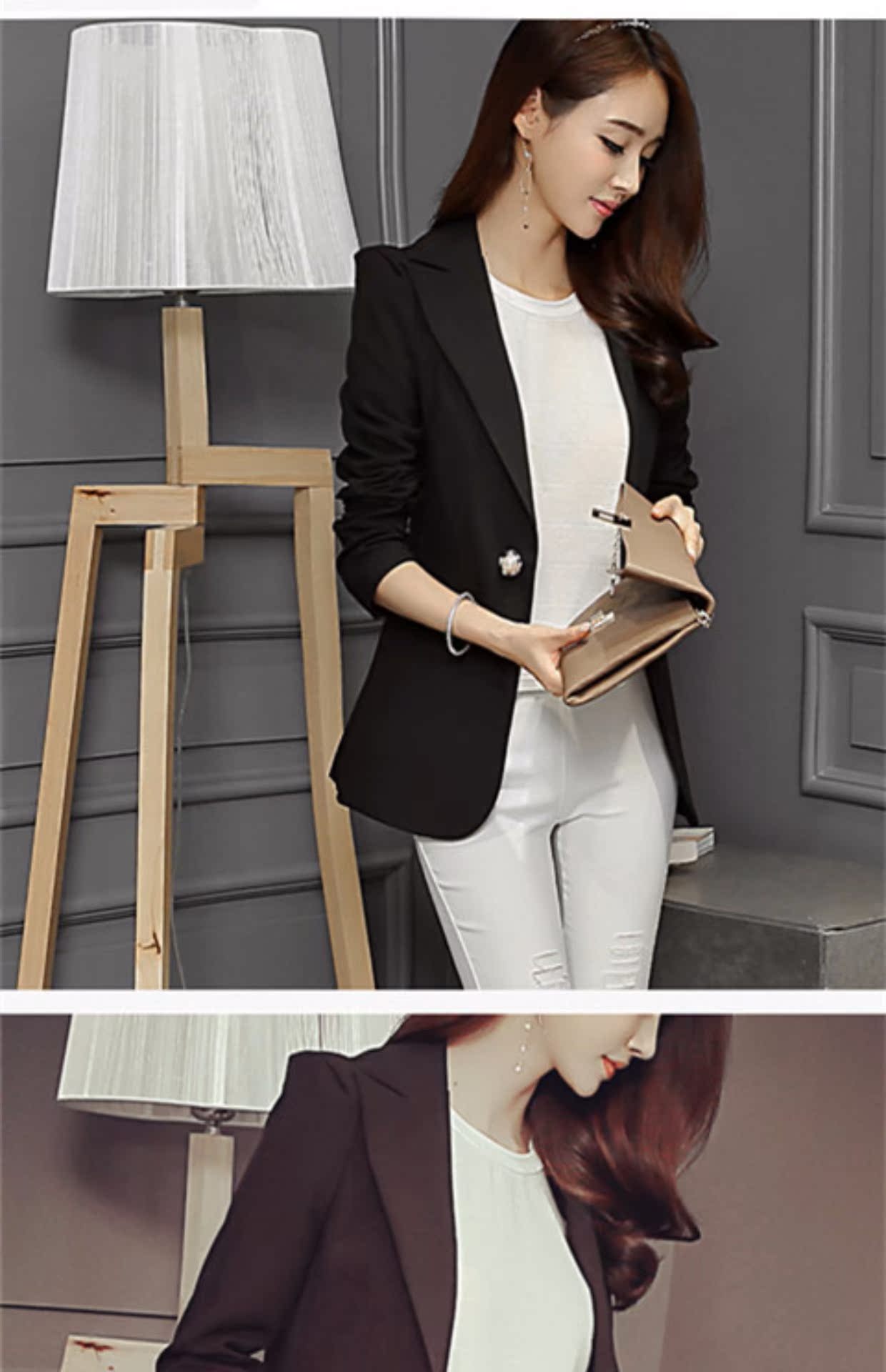 Bộ đồ mỏng mỏng Bộ đồ hàn quốc nhỏ phù hợp với áo dài tay cài cúc áo thanh lịch thời trang chuyên nghiệp quần áo nữ váy đầm đẹp