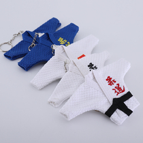 Porte-clés uniforme de Judo petit pendentif blanc et bleu accessoires petits cadeaux et cadeaux