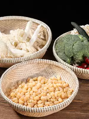 Bamboo bamboo woven bamboo plaque perforated bamboo sieve dustpan Bamboo woven dustpan round farmhouse household drying filter