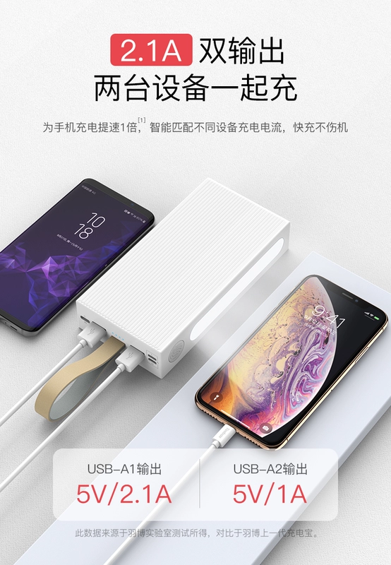 Yu Bo sạc kho báu 30.000 mAh dung lượng cực lớn điện thoại di động phổ polymer polymer đèn bàn di động chính hãng - Ngân hàng điện thoại di động