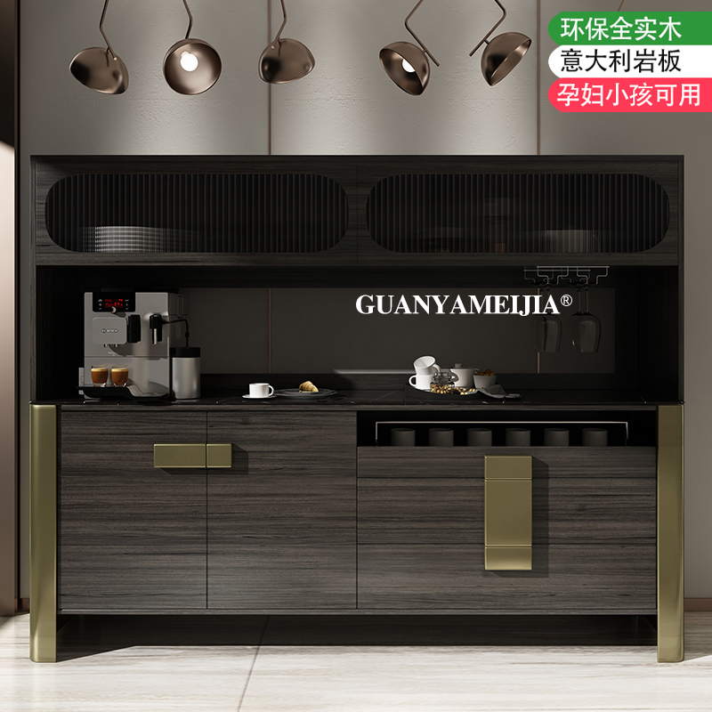 Light extravagant rear modern solid wood dining side cabinet wine cabinet integrated by wall multifunctional kitchenette with door high cabinet