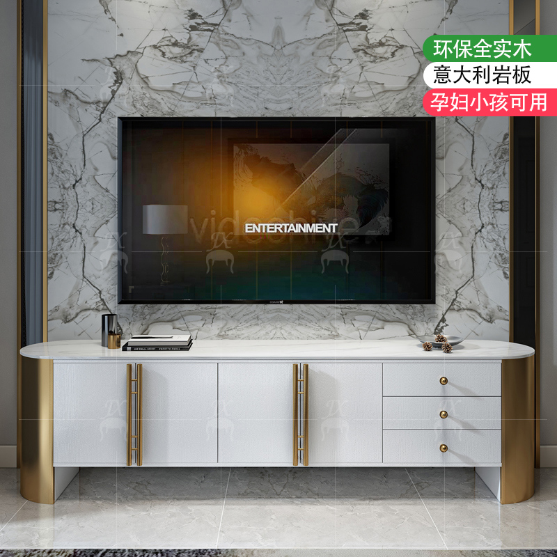 Postmodern light luxury TV cabinet modern villa living room slate floor cabinet Italian bedroom storage cabinet