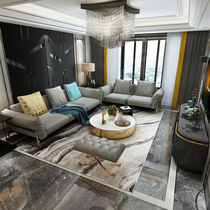 Port-Style Light Lavish Sofa Genuine Leather Composition Small Family Rear Modern Living Room Trio Sofa Pole Jane Down Nordic Sofa
