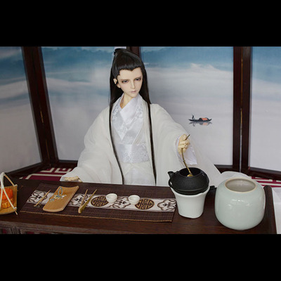 taobao agent BJD ancient style props three -point tea set tea is three -piece bamboo snack