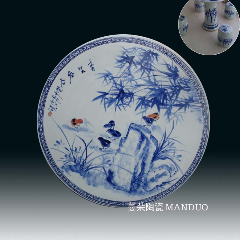 Jingdezhen painting the chicken picture table porcelain rural style courtyard porcelain porcelain porcelain balcony table
