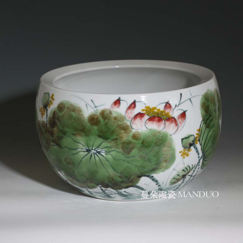 Writing brush washer from special Writing brush washer hand - made porcelain up jingdezhen high - temperature up lotus arts Writing brush washer tank