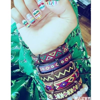 Hàn Quốc Đồng bộ Mới Nepal Phong cách Quốc gia Vòng tay Handmade Handmade Da Vintage Dây đeo tay Da vòng bạc nữ