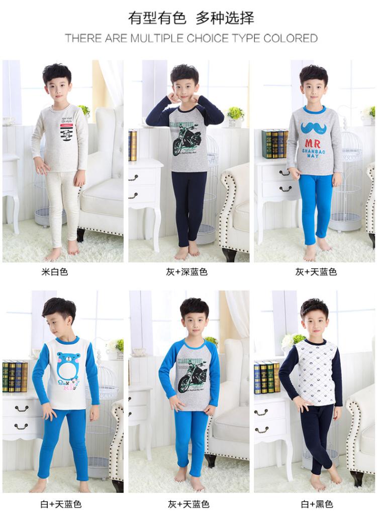 Học sinh 7 bé trai mặc quần áo 12 bộ đồ lót trẻ em lớn cho trẻ em 13 bộ cộng với nhung dày 15 tuổi đồ ngủ trẻ em