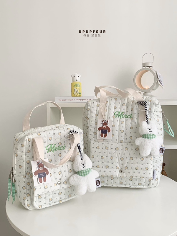 Upupfour "Paris Fragrance" Mommy Bag, Korean Designer Original Cartoon Large-Capacity Quilted Mommy Bag