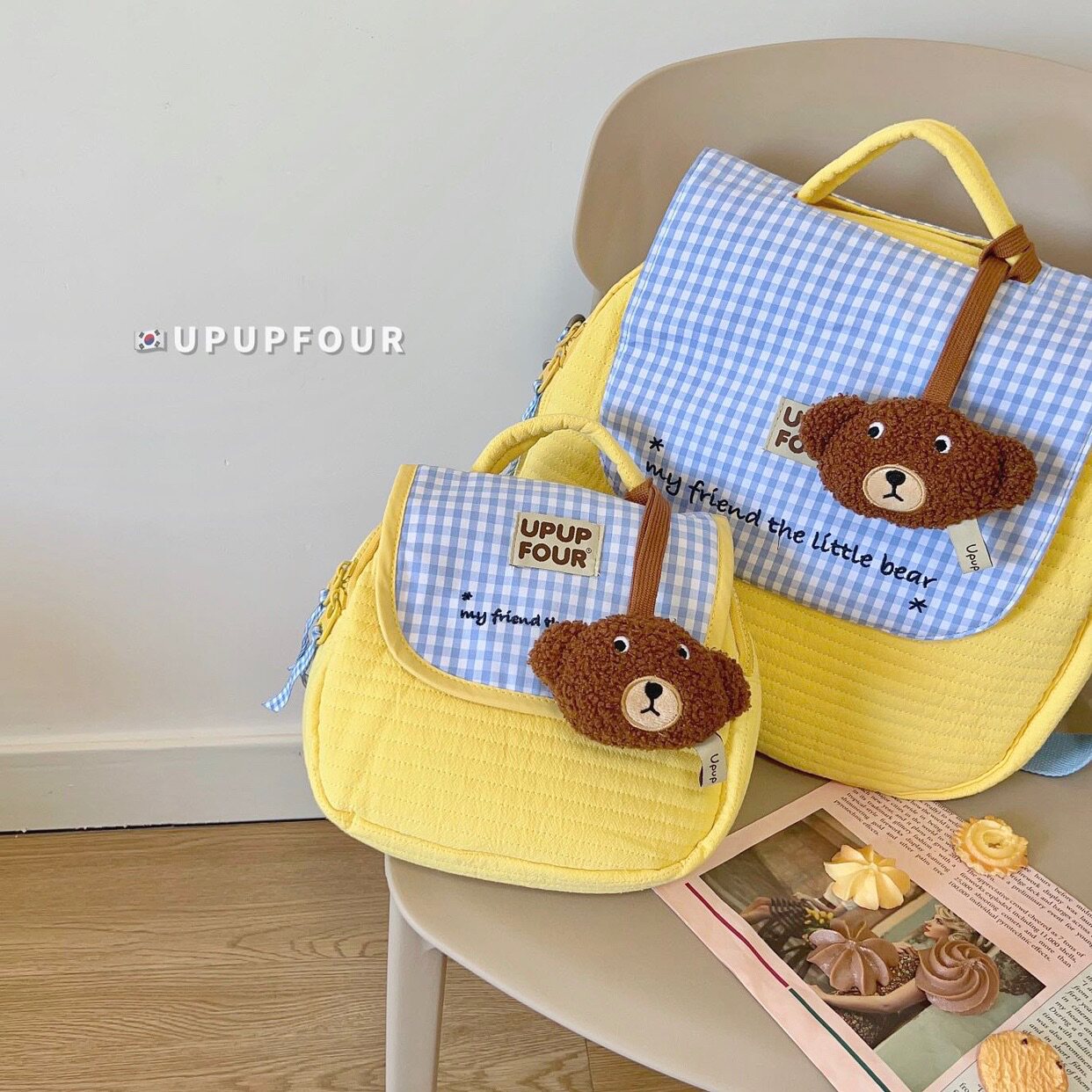 upupfour original homemade Korea ins hand lading shoulder bag multifunction large capacity quilted embroidery mommy bag-Taobao