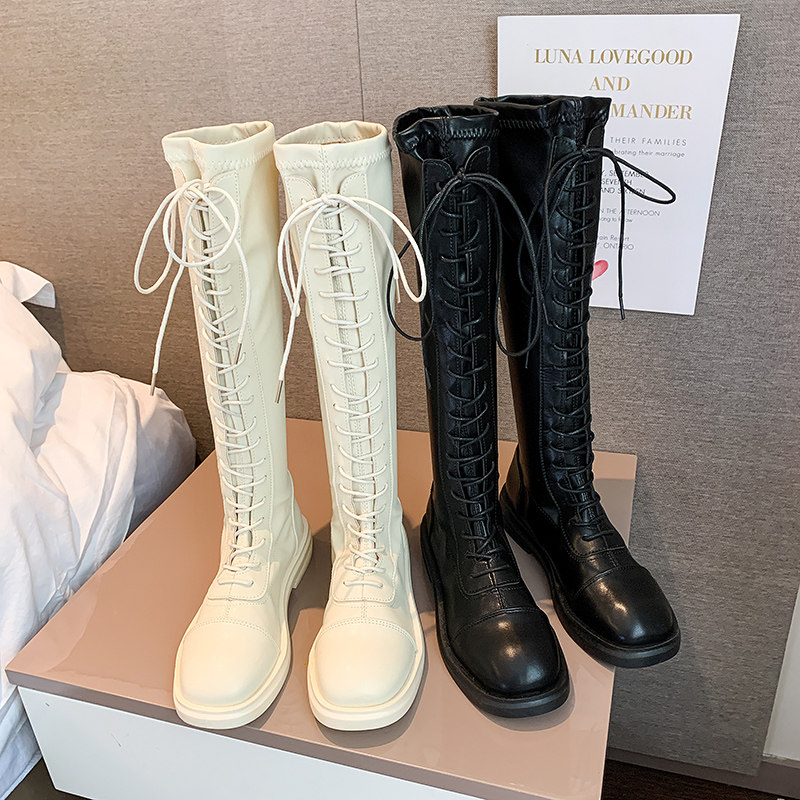White Boots Women's 2020 New Small But Knee-Thin High Boots Cycling Boots A hundred Skinny Boots