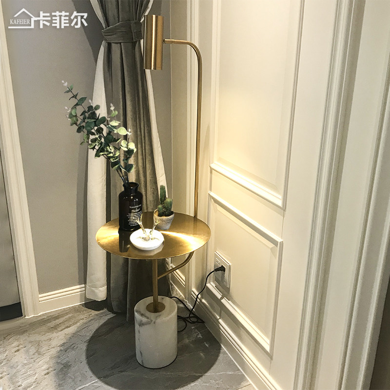 Floor lamp light luxury living room simple modern high-end marble American bedroom reading vertical floor lamp