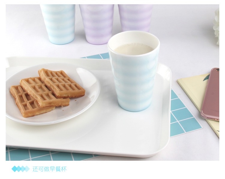 Cốc nhựa sáng tạo chủ đề cốc cốc tay nữ đơn giản hộ gia đình uống cốc melamine uống cốc đánh chén cốc bình giữ nhiệt cute