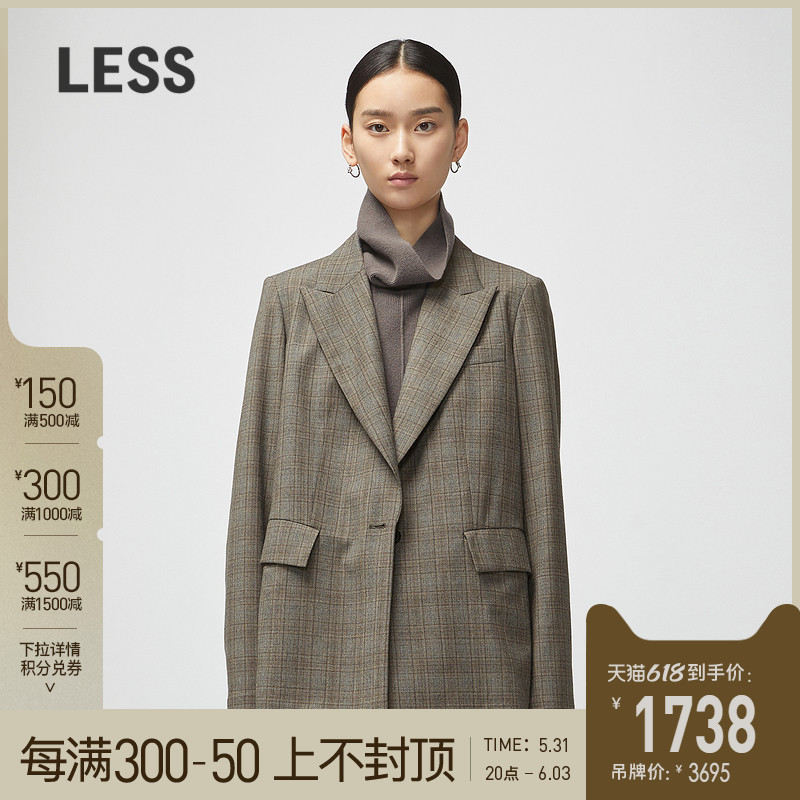 LESS Jacket Fashion Retro Personality Commute Comfort Medium Long Version Easy to Turn West Suit 2L8700480
